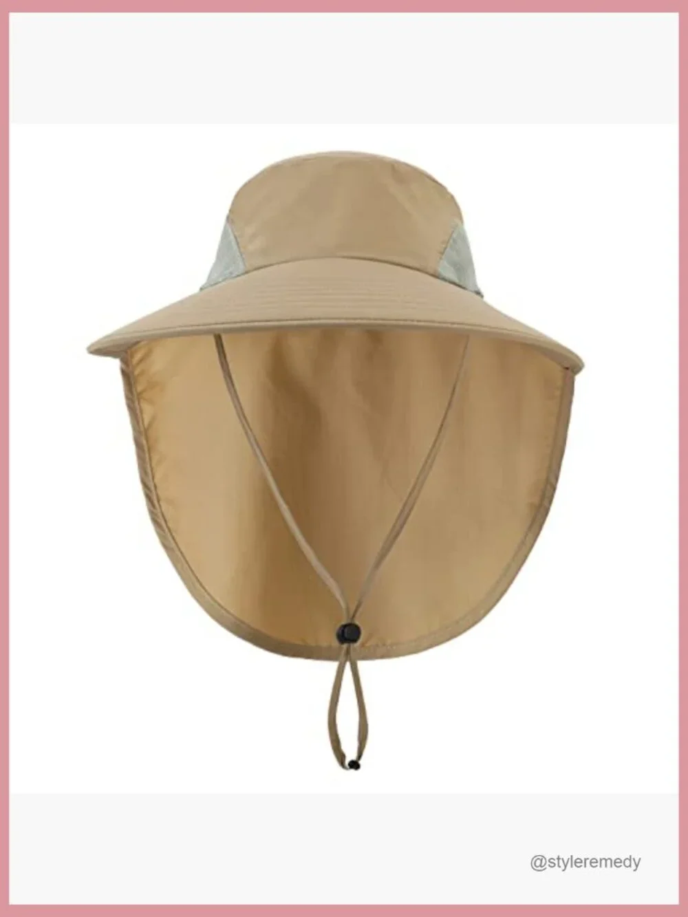 UPF50+ Wide Brim Sun Hat with Neck Flap - Nylon - Fishing Hat